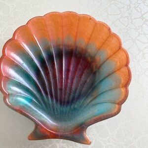 Decorative Iridescent Small Shell Resin Soap Holder Dish - Orange, Teal, Purple